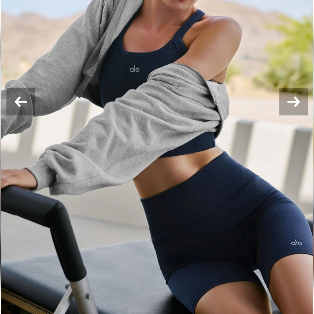 EUC Alo Navy Blue bike Shorts . Only tried on once. Size Is XS.
